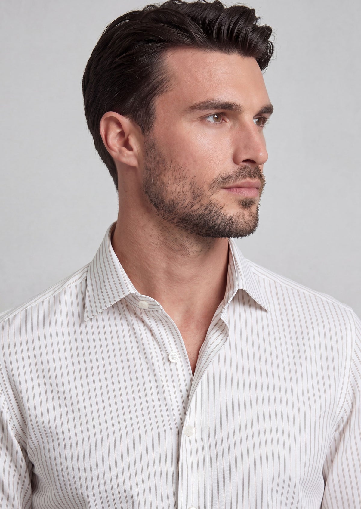 White - Beige Long Sleeve Shirt