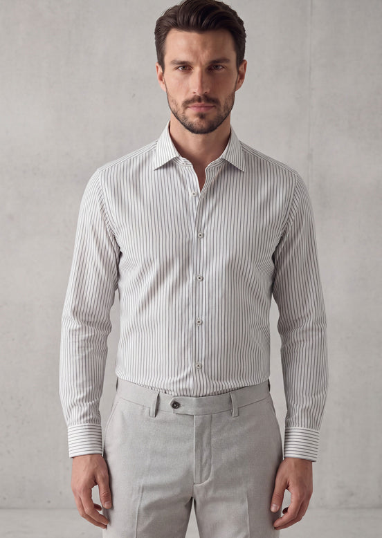 White - Grey Long Sleeve Shirt