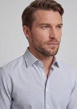 White - Navy Long Sleeve Shirt
