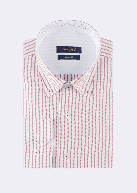 White - Burgundy Long Sleeve Shirt