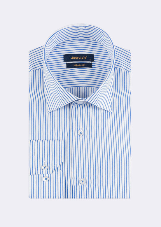 White - Sax Blue Long Sleeve Shirt