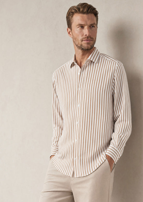 White - Brown Long Sleeve Shirt