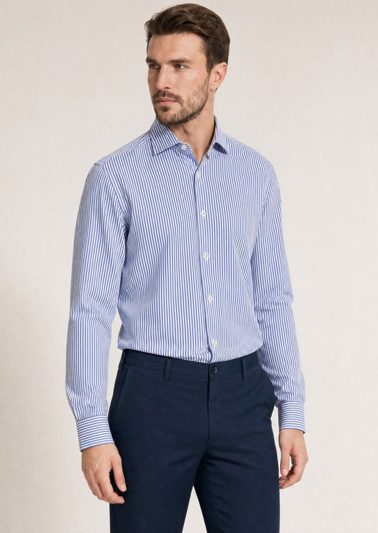 White - Navy Long Sleeve Shirt