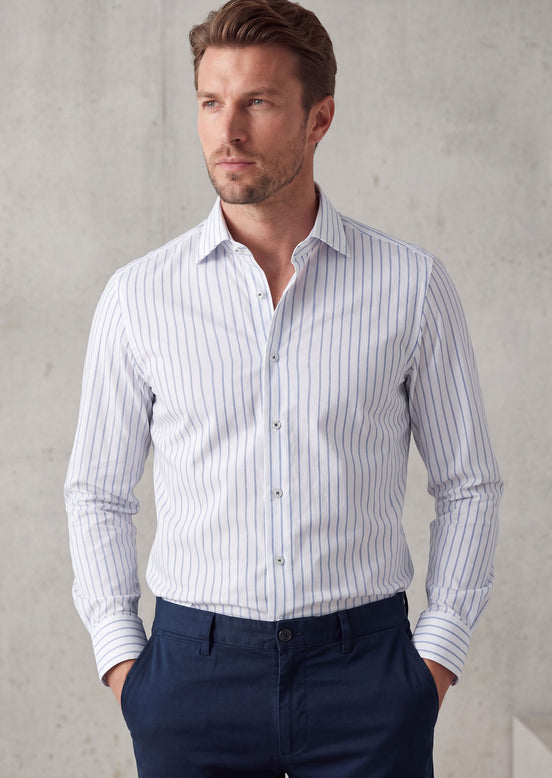 White - Navy Long Sleeve Shirt