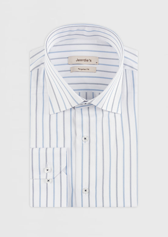 White - Navy Long Sleeve Shirt
