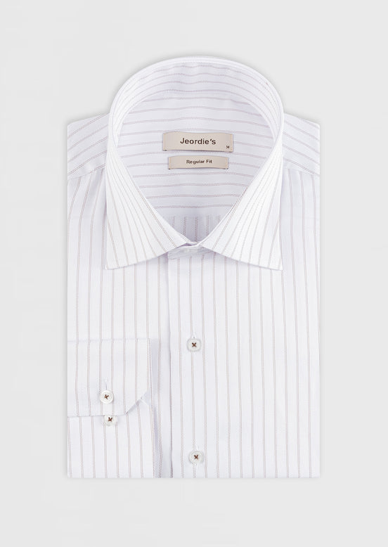 White - Brown Long Sleeve Shirt