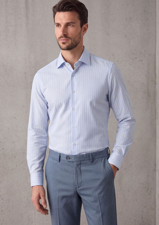 Blue - Sax Blue Long Sleeve Shirt