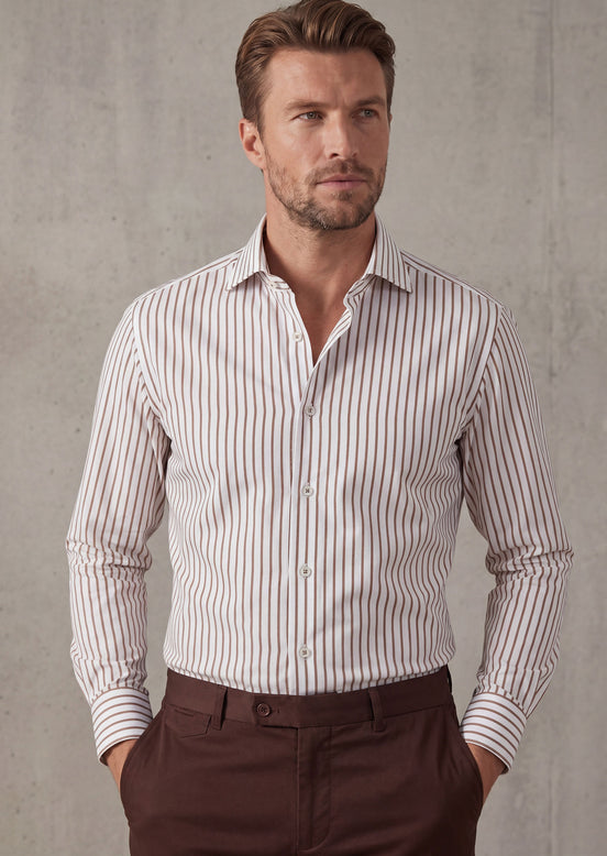 White - Brown Long Sleeve Shirt