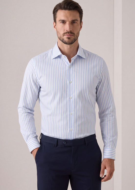 White - Blue Long Sleeve Shirt