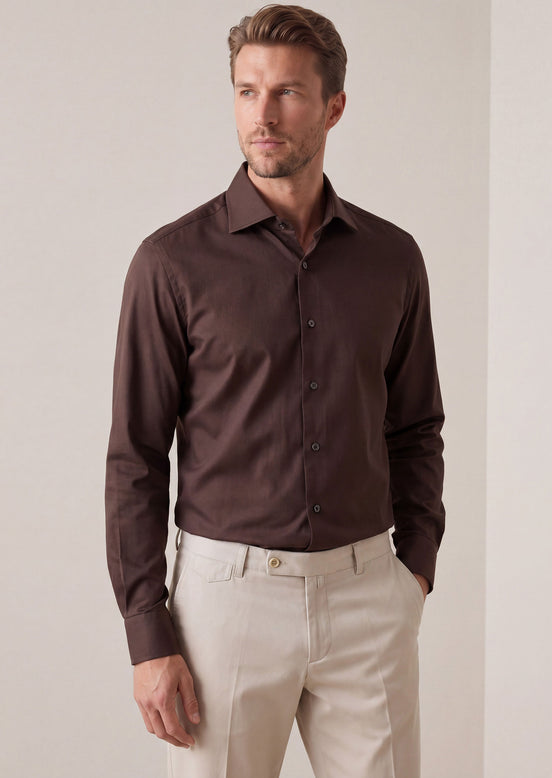 Dark Brown Plain Shirt
