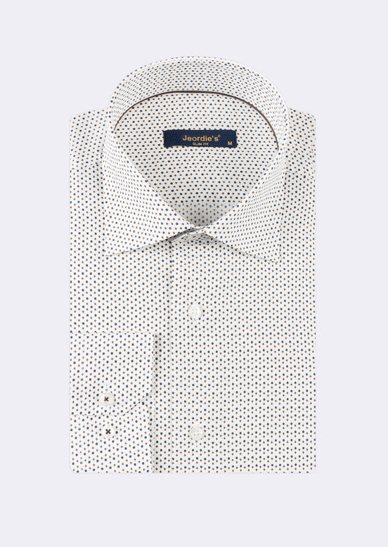 Beige - Navy Long Sleeve Shirt