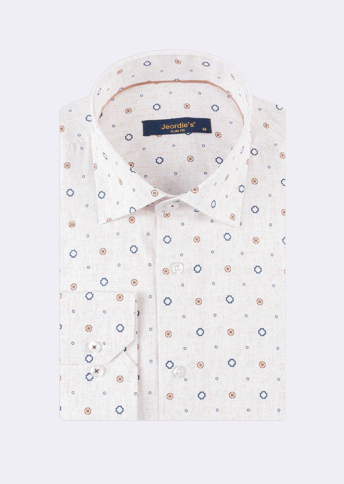 Beige - Brown Long Sleeve Shirt