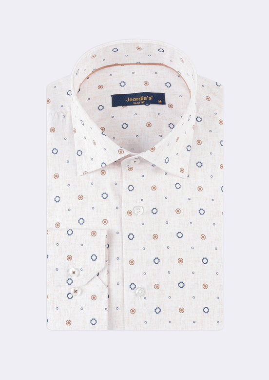 Beige - Brown Long Sleeve Shirt