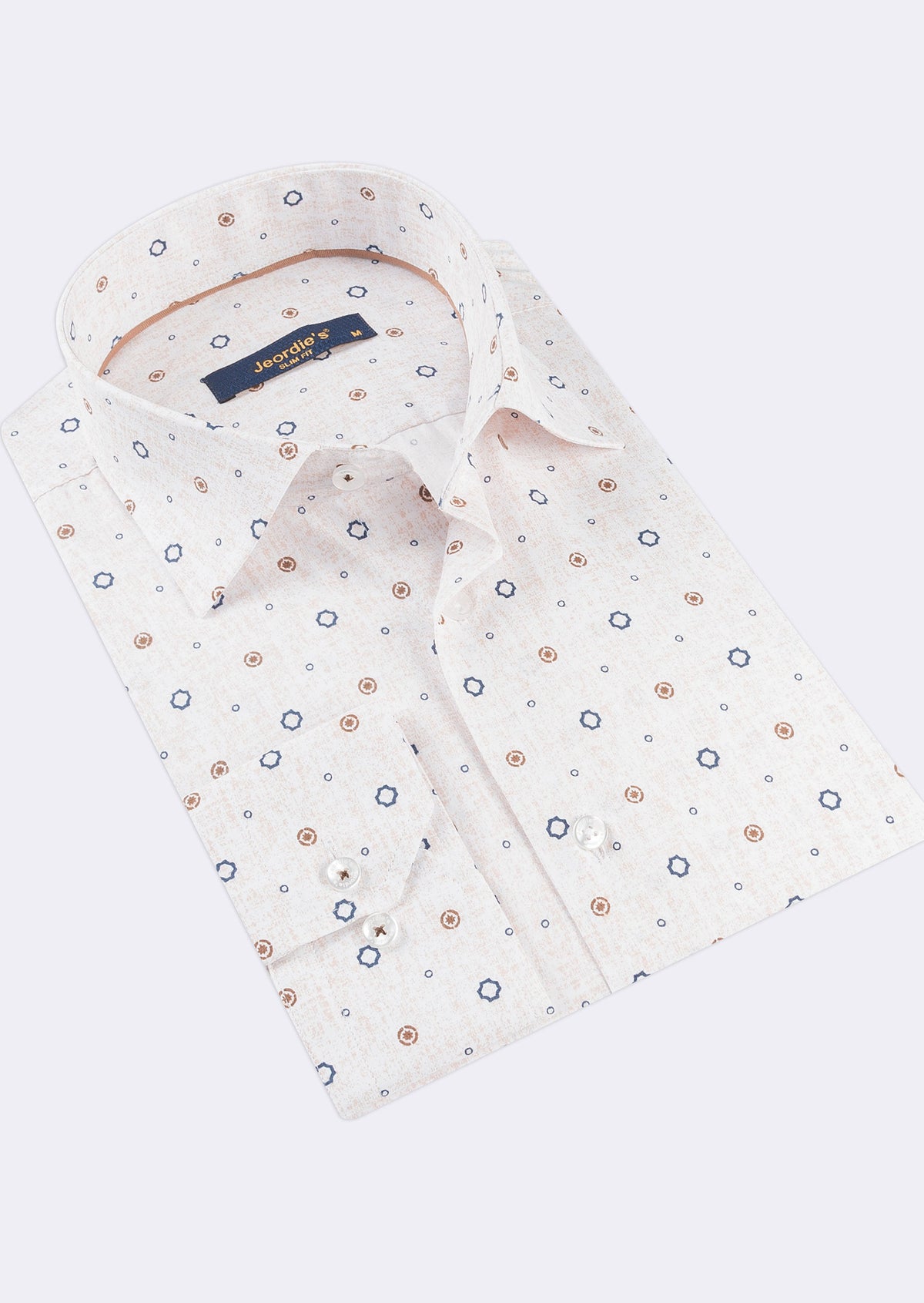 Beige - Brown Long Sleeve Shirt