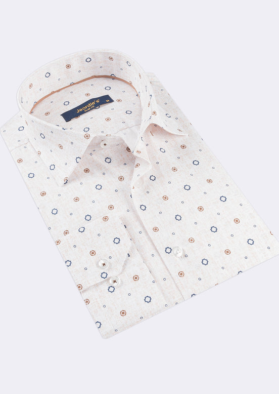 Beige - Brown Long Sleeve Shirt