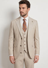 Beige Three-Piece Suit