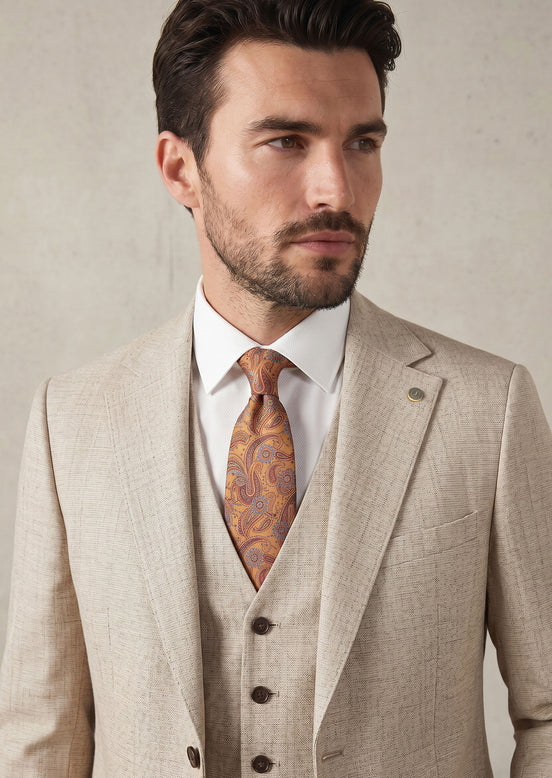Beige Three-Piece Suit