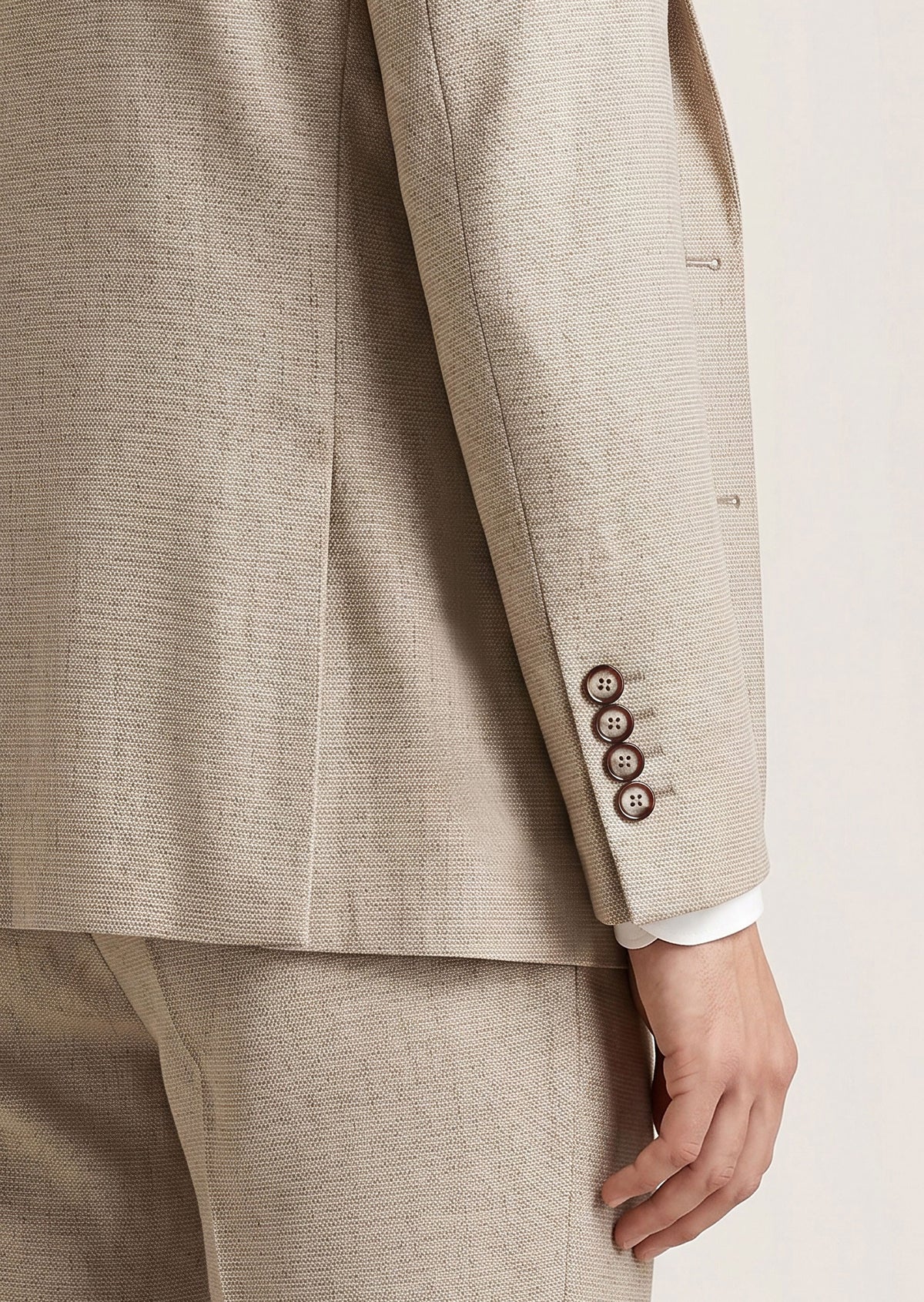 Beige Three-Piece Suit