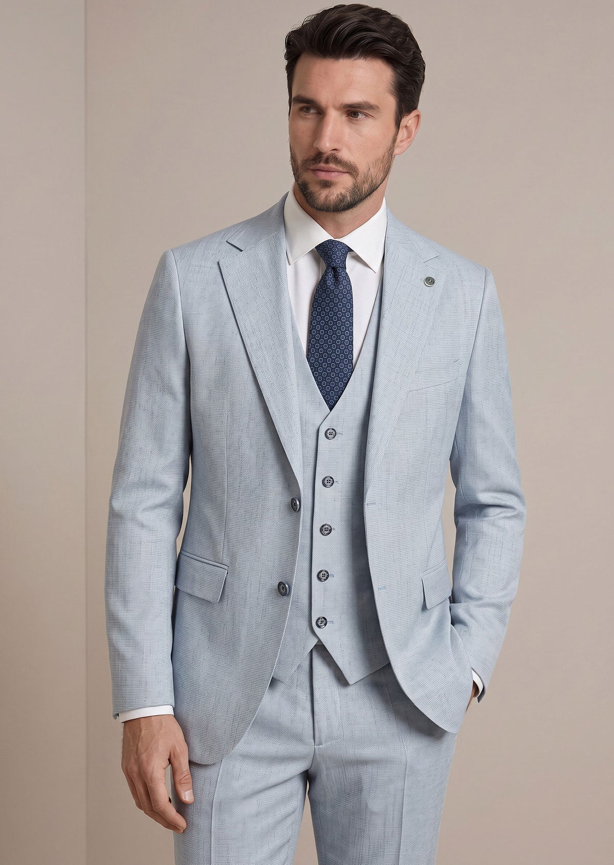 Blue Three-Piece Suit