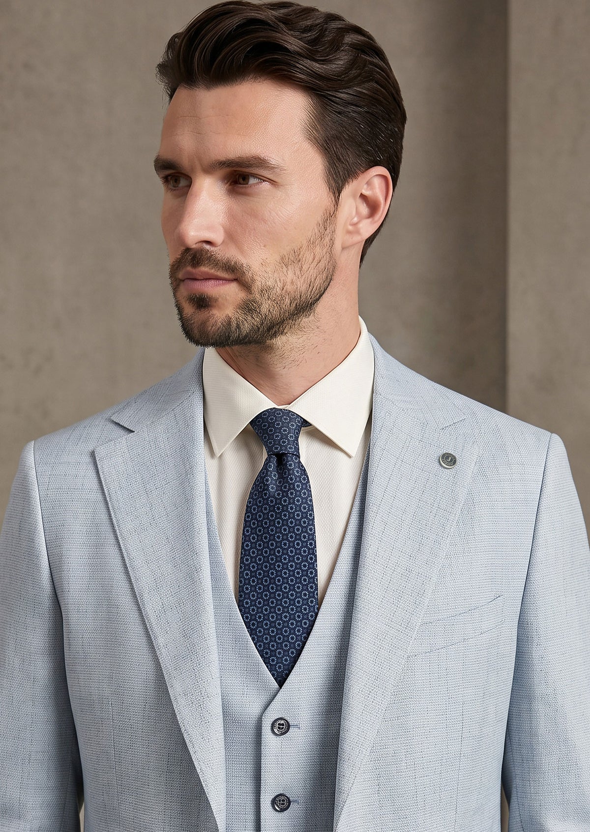 Blue Three-Piece Suit