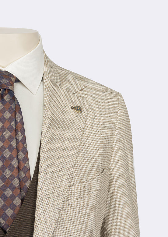 Beige Three-Piece Suit