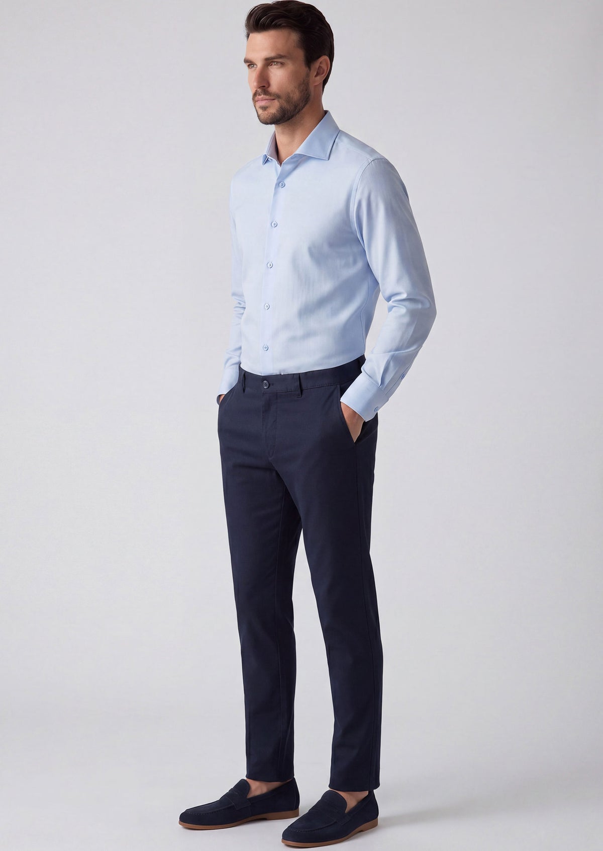 Mid Blue Long Sleeve Shirt