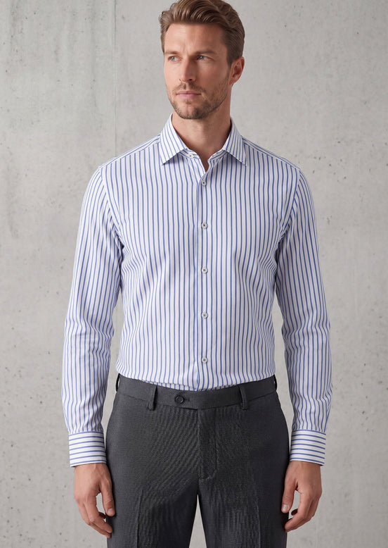 White - Navy Long Sleeve Shirt