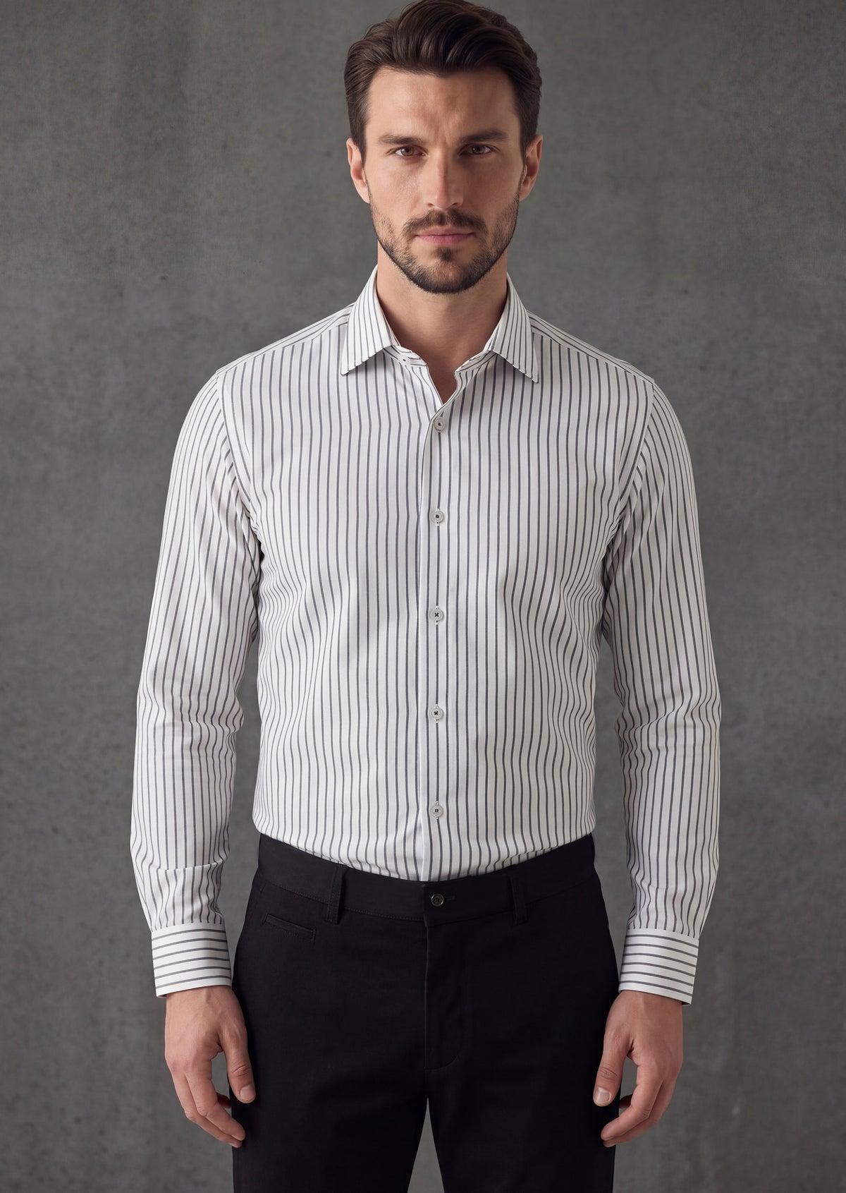 White - Black Long Sleeve Shirt