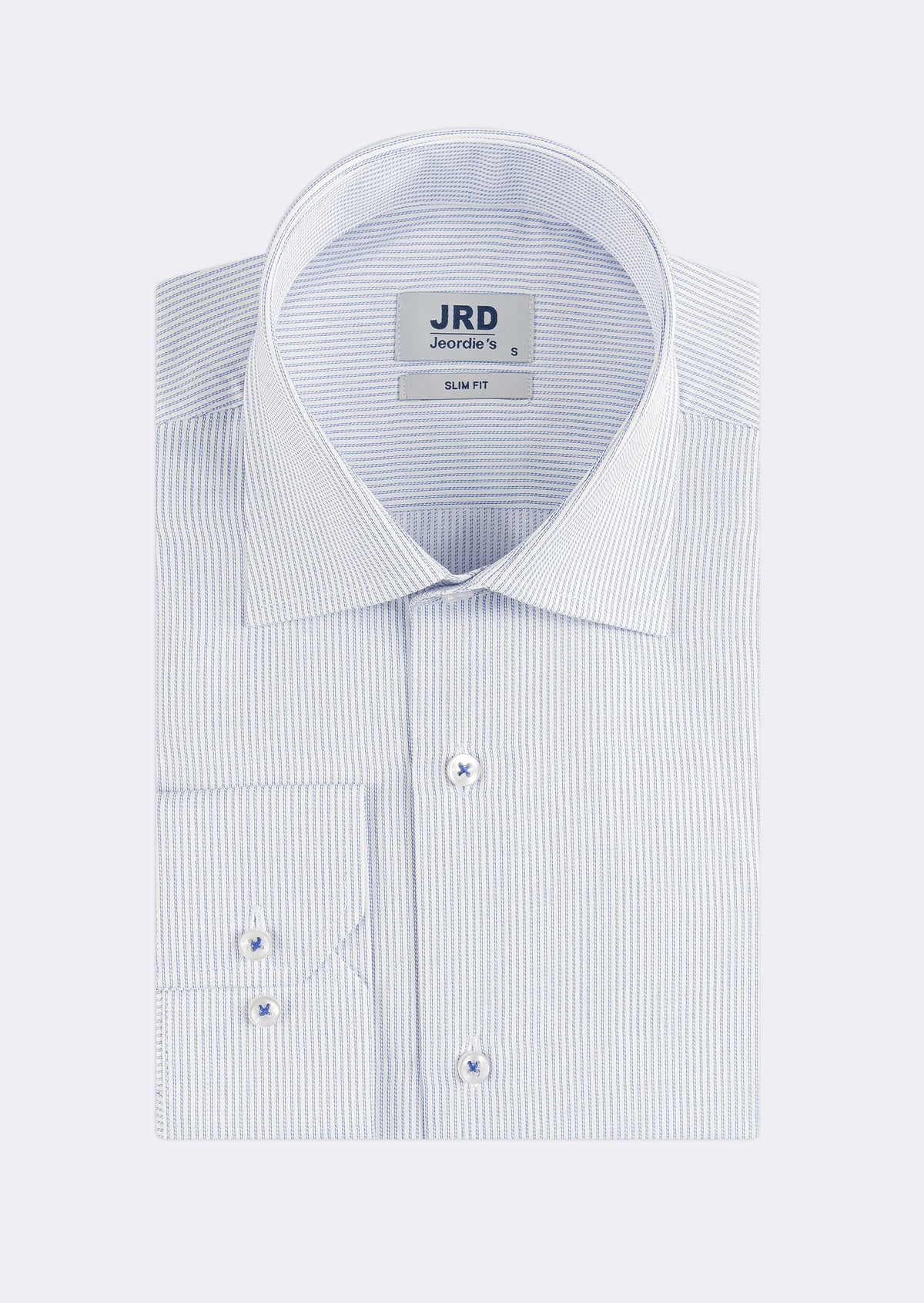 White - Sax Blue Long Sleeve Shirt