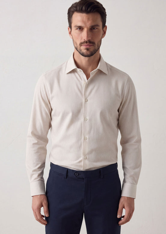 White - Beige Long Sleeve Shirt