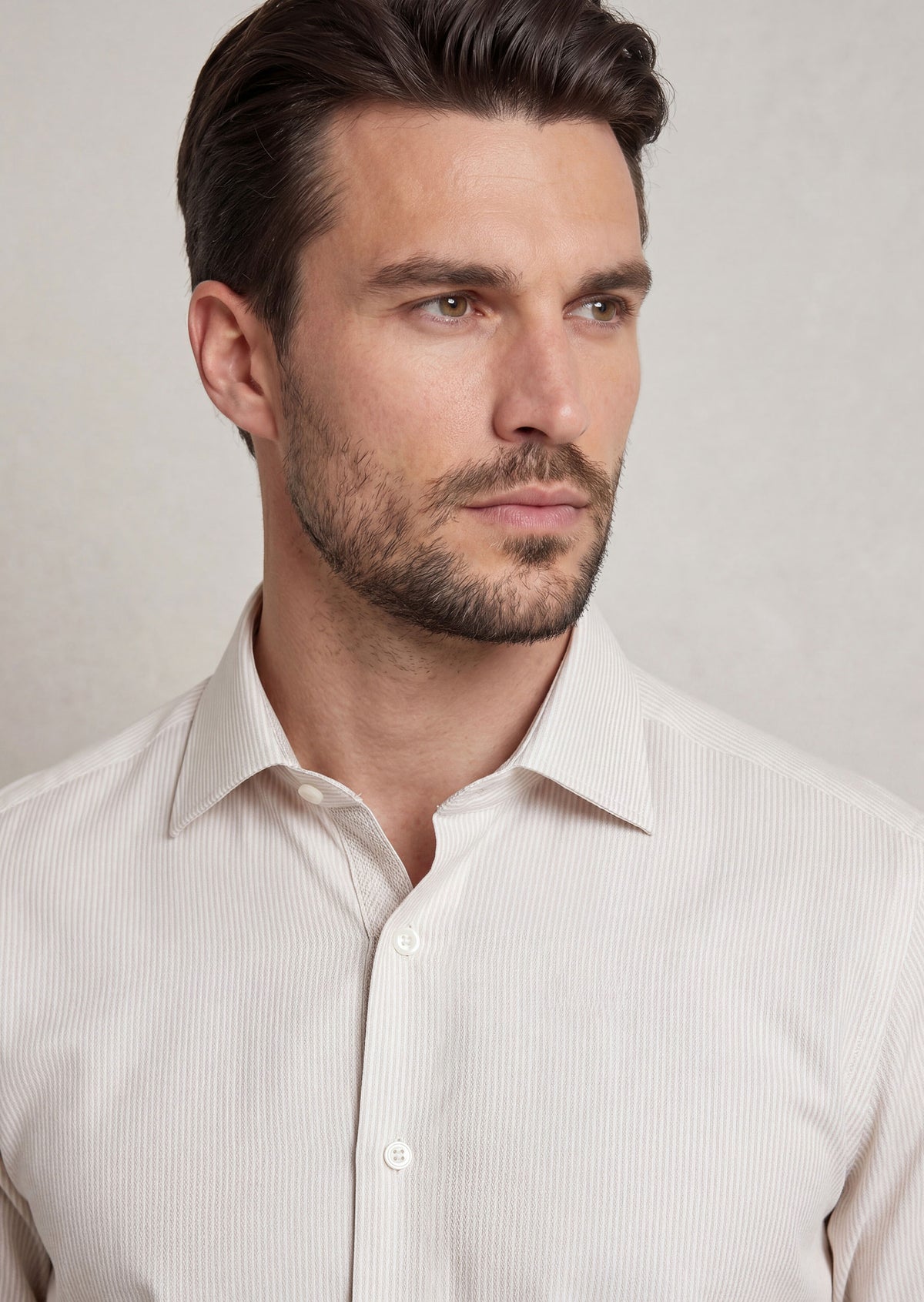 White - Beige Long Sleeve Shirt