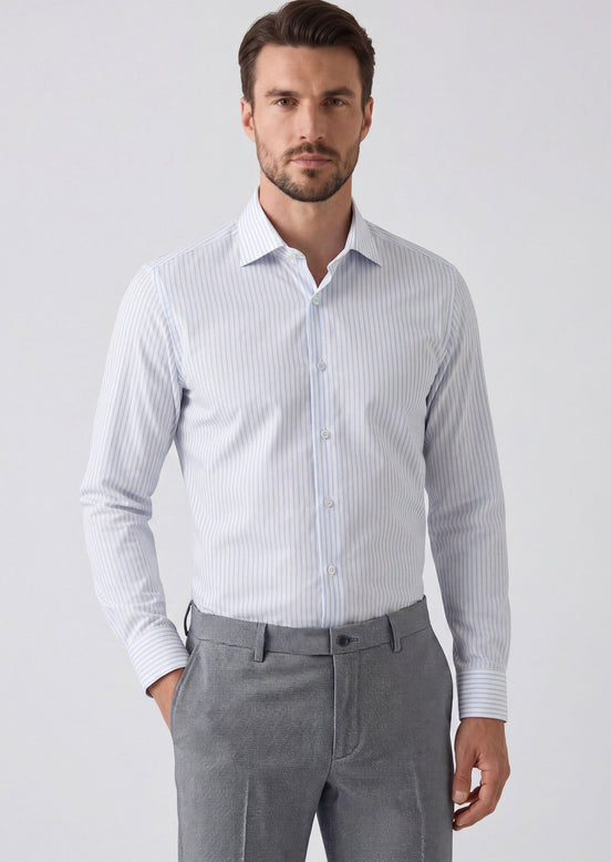 White - Blue Long Sleeve Shirt