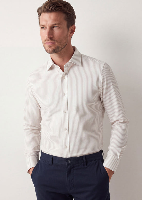 White - Beige Long Sleeve Shirt