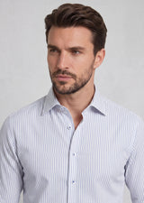 White - Sax Blue Long Sleeve Shirt