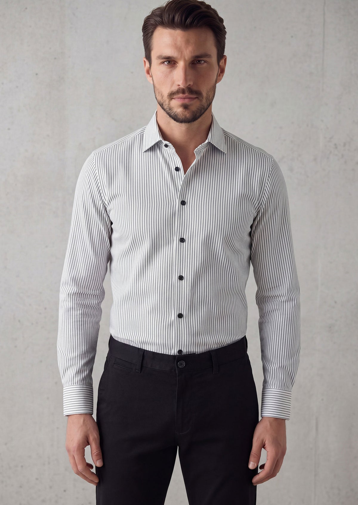 White - Black Long Sleeve Shirt