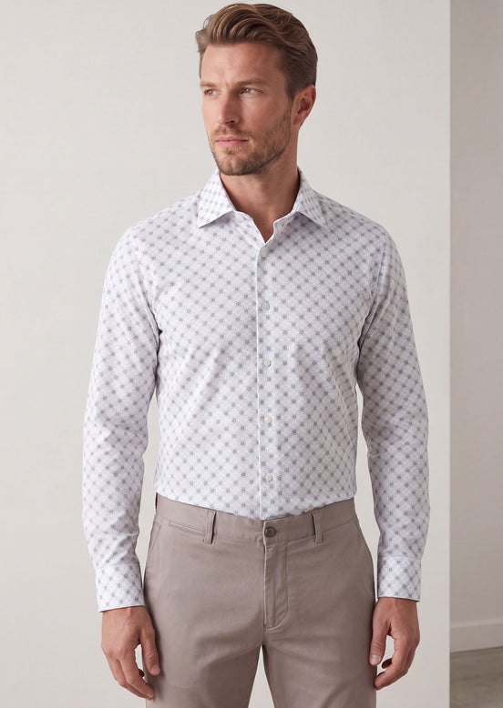 White - Grey Long Sleeve Shirt