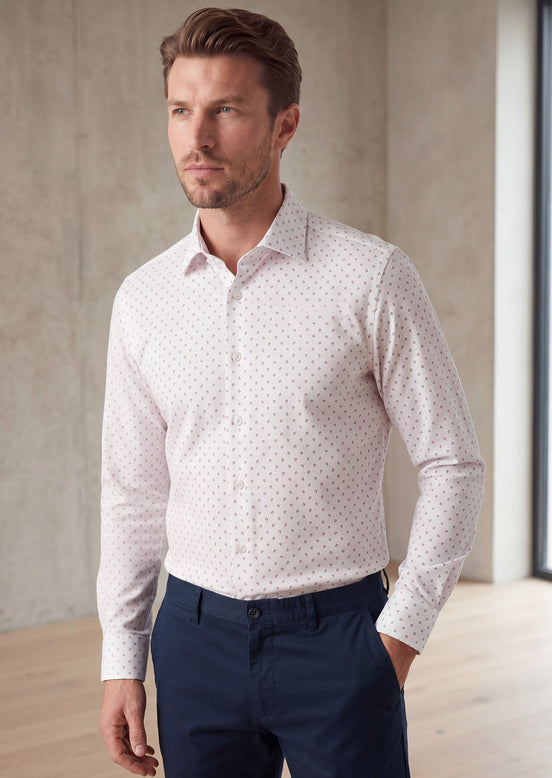 White - Burgundy Long Sleeve Shirt