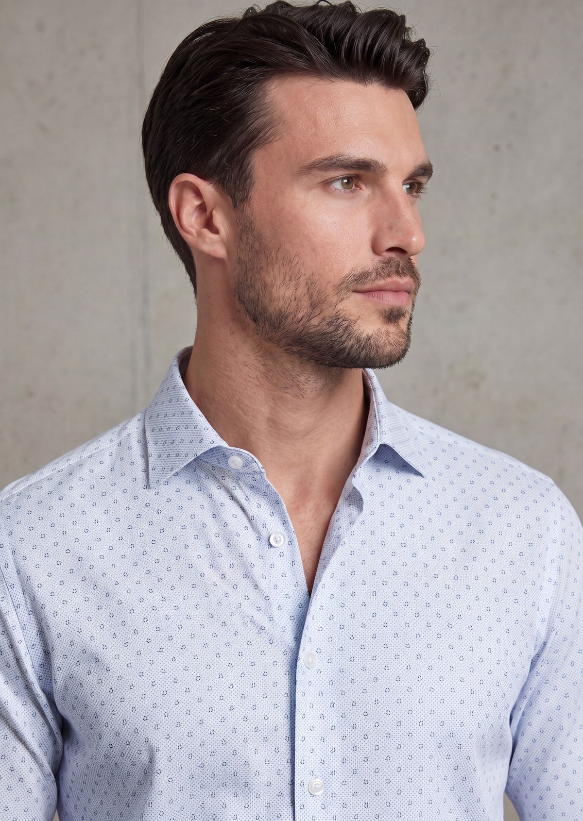 White - Navy Long Sleeve Shirt