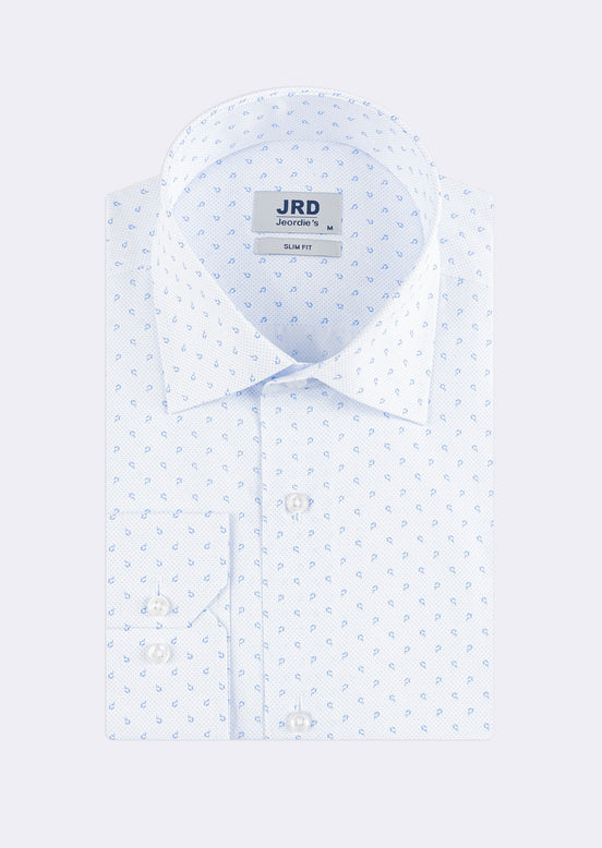 White - Sax Blue Long Sleeve Shirt