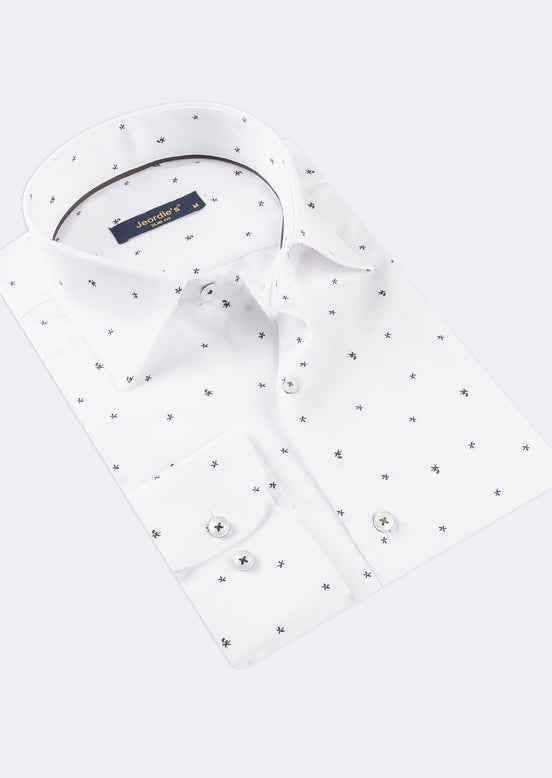 White - Brown Long Sleeve Shirt
