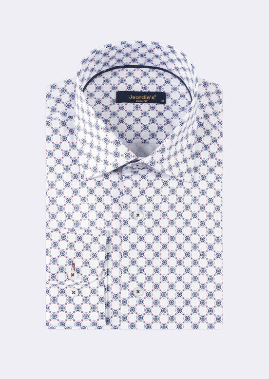 White - Navy Long Sleeve Shirt