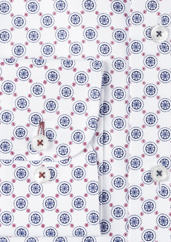 White - Navy Long Sleeve Shirt