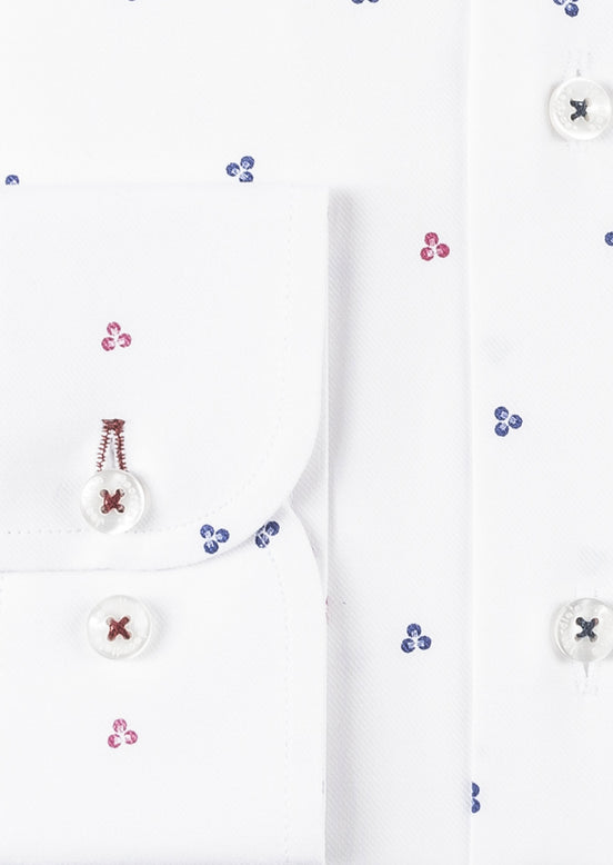 White - Burgundy Long Sleeve Shirt