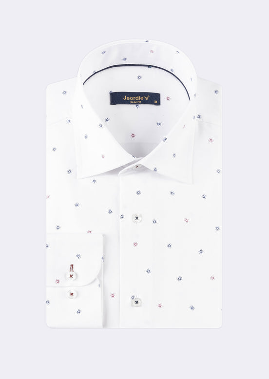 White - Burgundy Long Sleeve Shirt