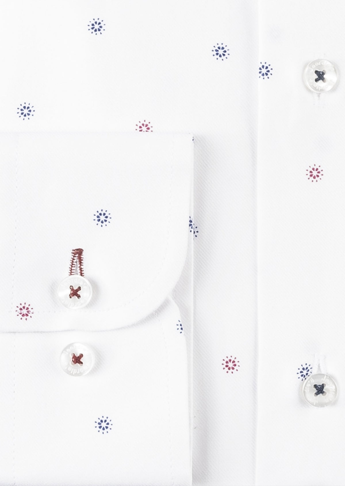 White - Burgundy Long Sleeve Shirt