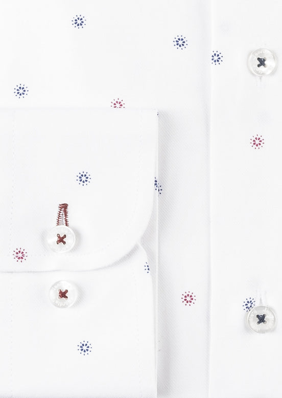 White - Burgundy Long Sleeve Shirt