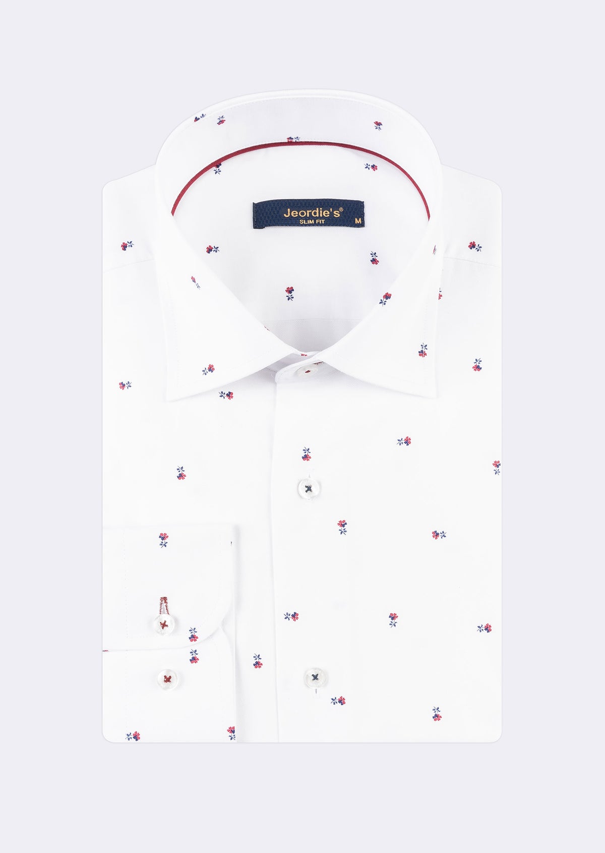 White - Burgundy Long Sleeve Shirt