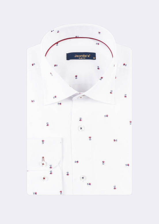 White - Burgundy Long Sleeve Shirt