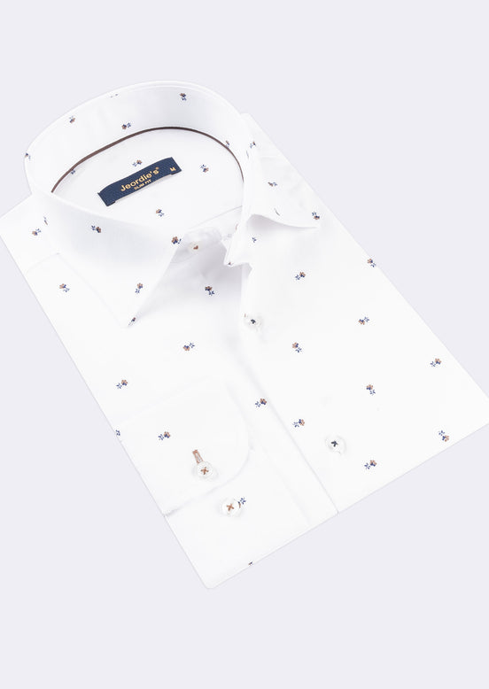 White - Brown Long Sleeve Shirt