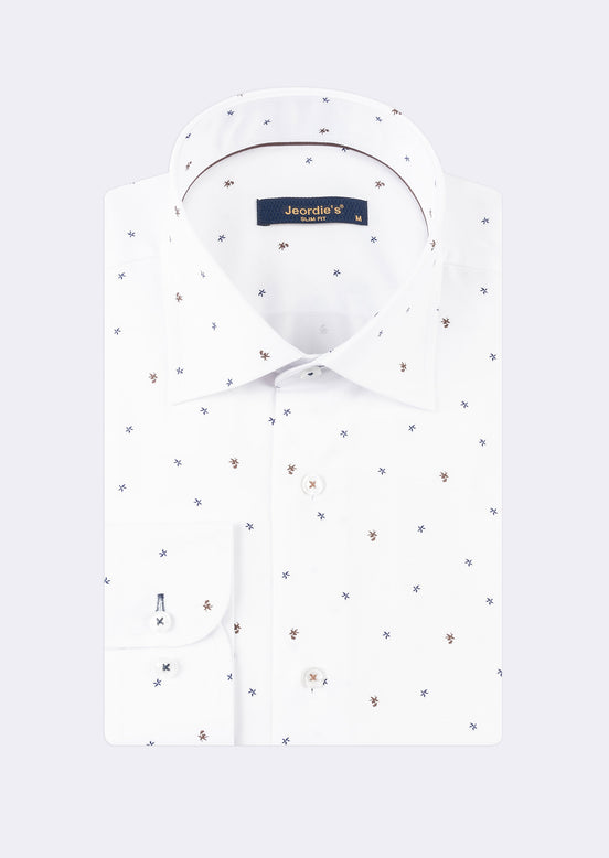 White - Brown Long Sleeve Shirt